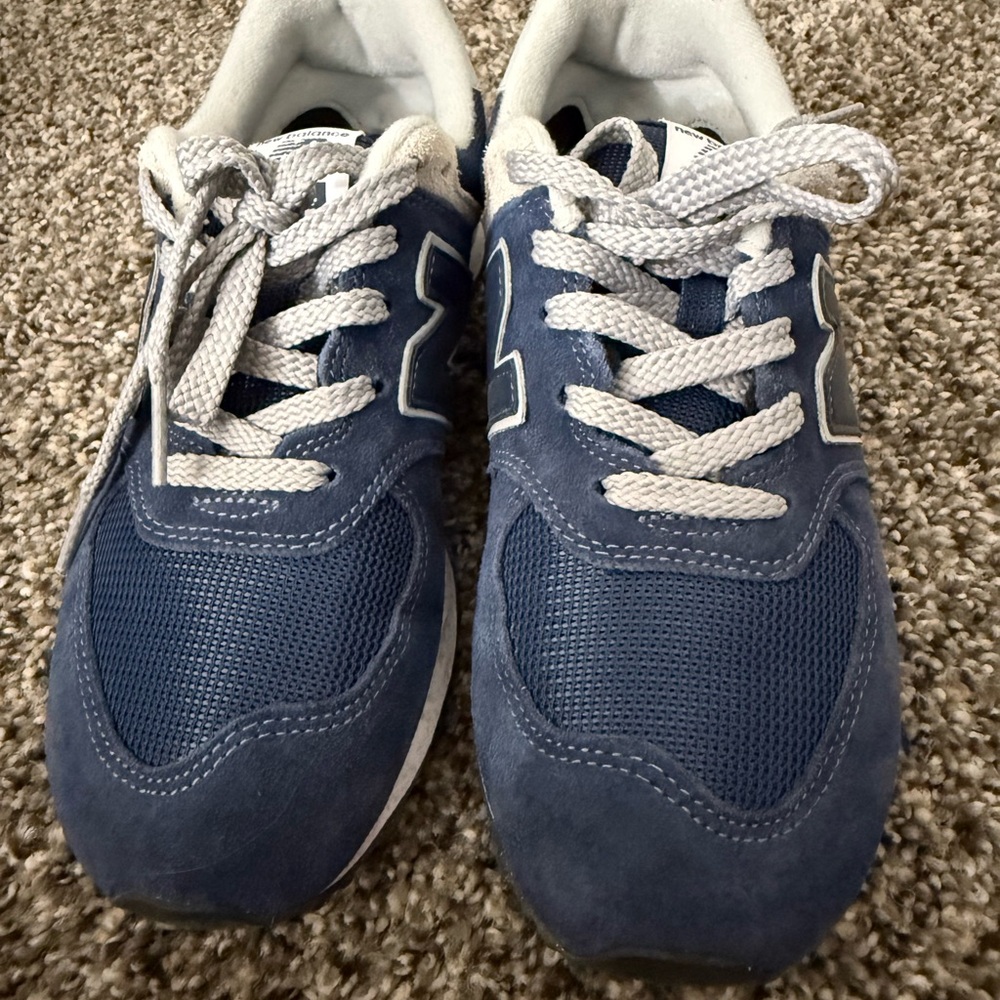New Balance Blue and White Classic 574 Sneakers women’s size 6.5